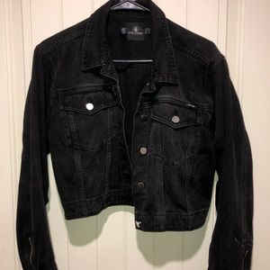 Volcom Black Denim Cropped Jacket